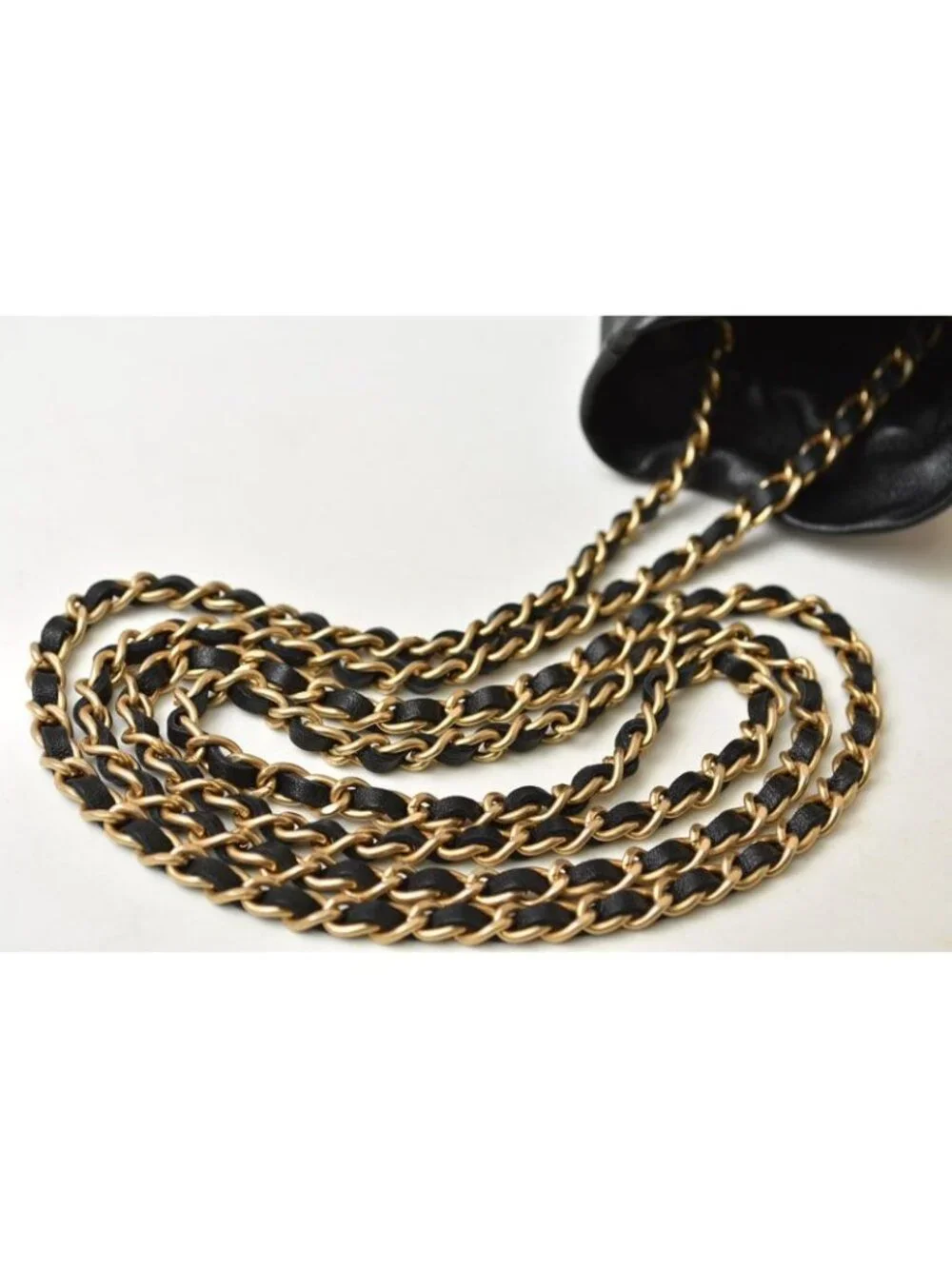 Chanel Chain Shoulder Bag Mini Cube Quilted Lambskin Black Gold